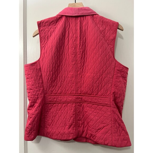 Talbots Women's Pink Quilted Polyester Button Up Vest Fleece Lined Size M - Picture 2 of 7